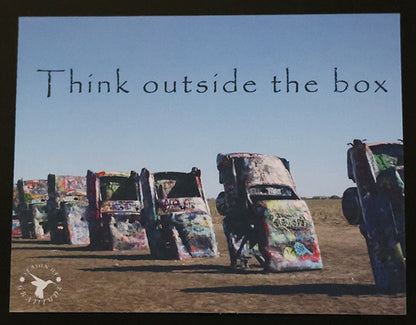 Thankful Note Card - Think outside the box - Set of 25